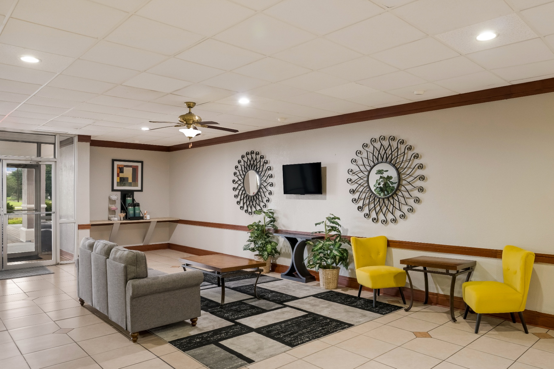 Hotel lobby and lounge area
